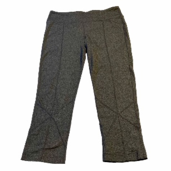 PRANA Breathe Heathered Gray Large Activewear Crop Capri Mid Rise Leggings Large - Picture 6 of 16